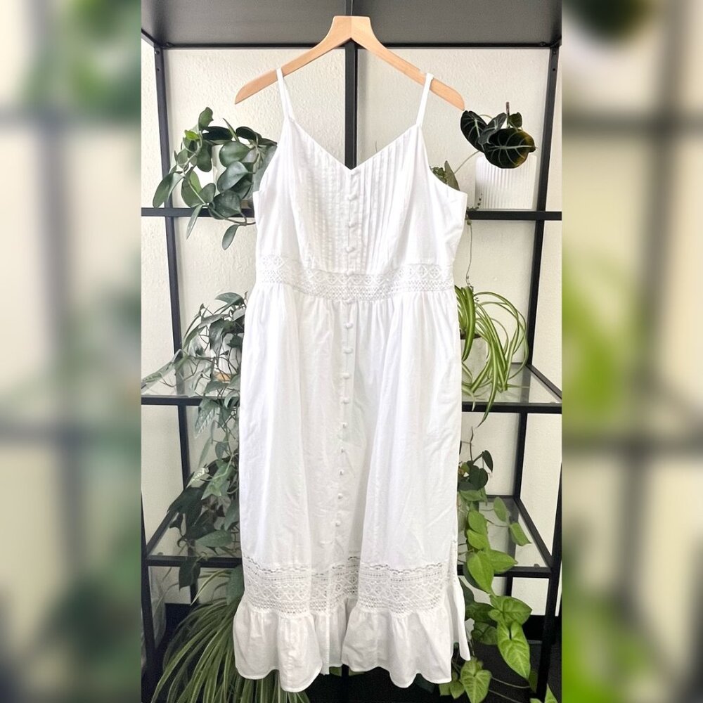 Torrid Delicate White Button Dress - Size 1X